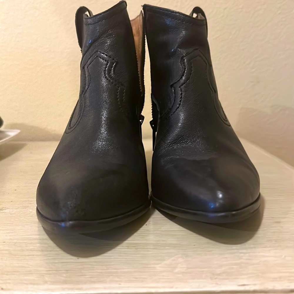 Frye black leather booties